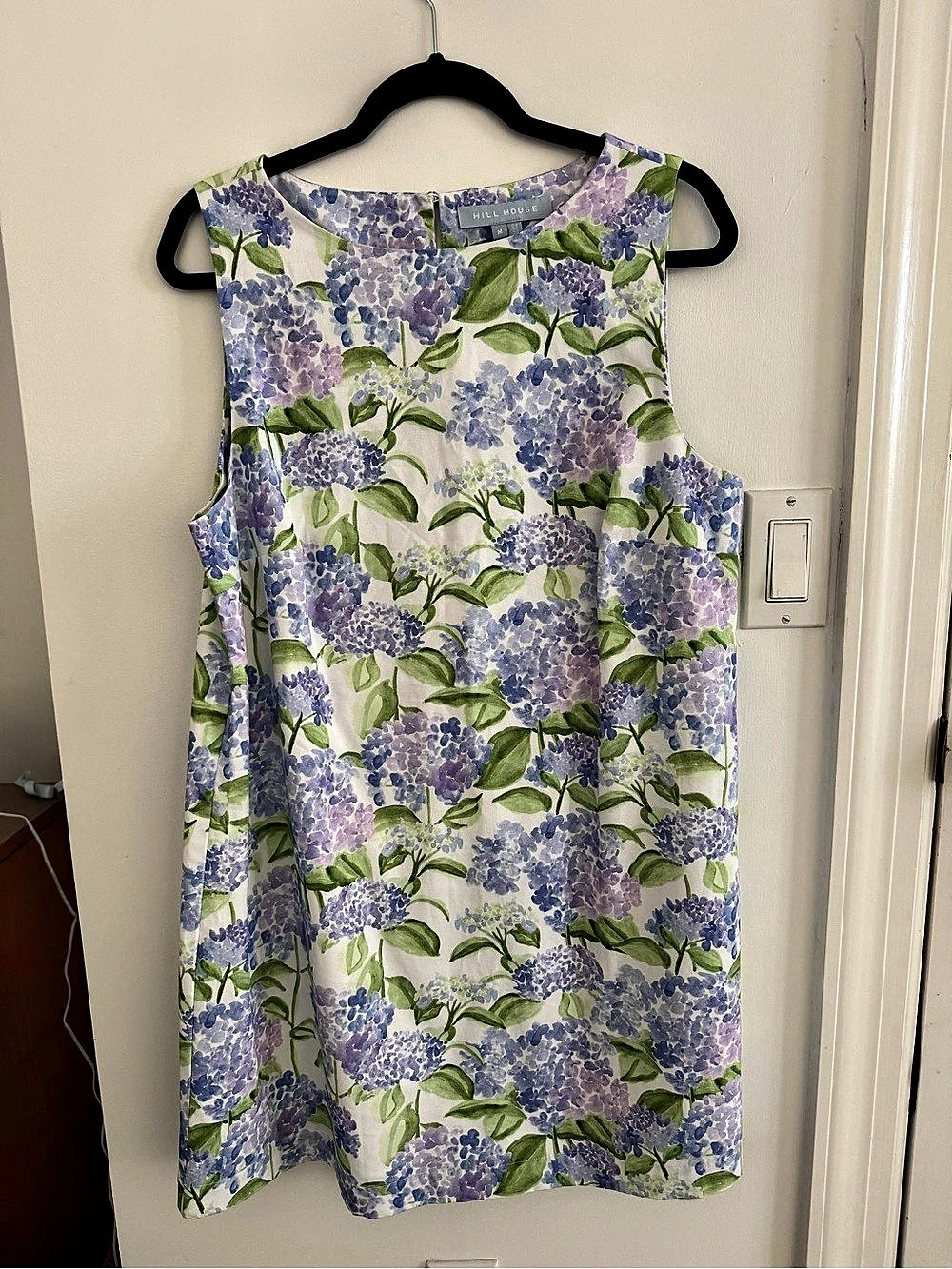HILL HOUSE Floral Mini Dress in Purple & Green Size Medium